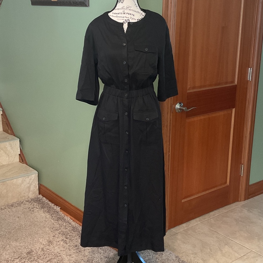 LOFT Black 3/4 Sleeve Dress, Size 4
